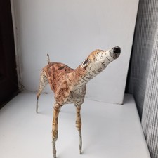 Papier Mache Dog Sculpture