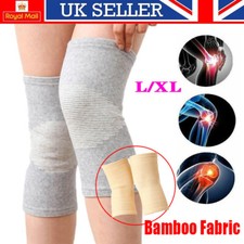 2 Knee Support Bamboo Compression Sleeve Brace Patella Arthritis Pain Relief Gym