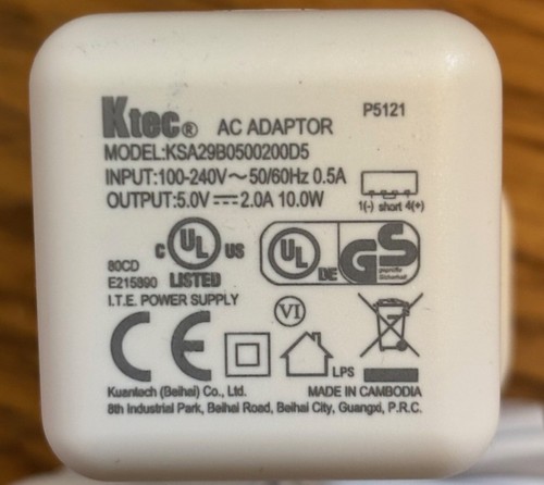 Ktec adaptor 100 240v to - adaptor, 100-240v