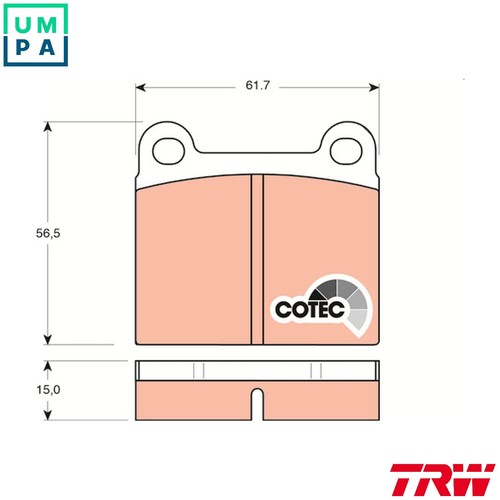 Brake pad set - pad,