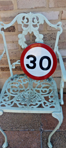Genuine retired road sign 30 - road,