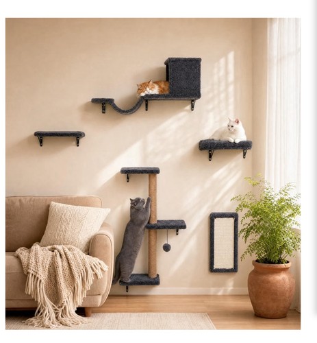 Cat wall shelves - 6-in-1,