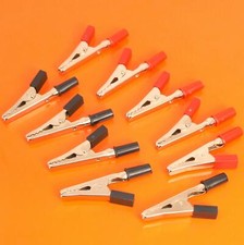 10 x Insulated Crocodile Clips 5A Electrical Battery Connectors Alligator Clamps