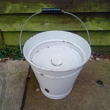 Vintage White Enamel Bucket