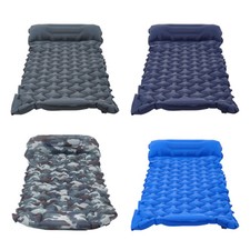 Inflatable Mat Camping Sleeping Self Inflating Mattress Bed Air Pillow Hiking