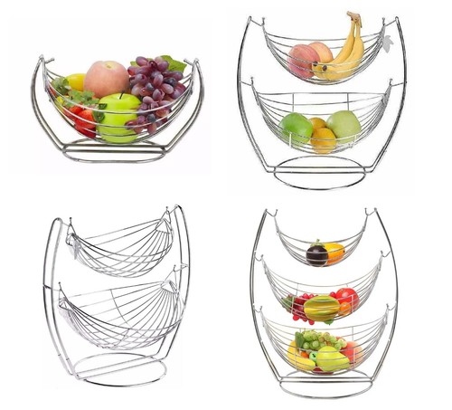 Chrome fruit basket vegetable - chrome,