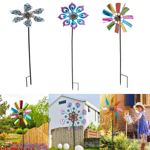 Metal garden windmill rainbow - garden,