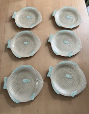 1930’s Shorter & Son Staffordshire Pottery Fish Plate Set Of 6