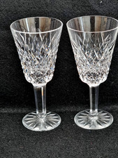 2 x Tyrone Sperrins Irish Crystal Diamond facet WHITE  WINE Glasses