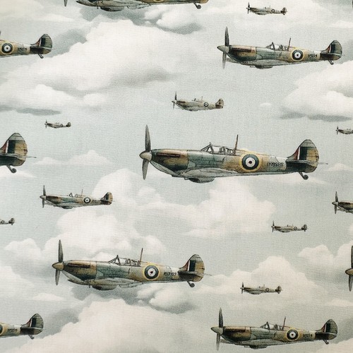 Cotton fabric spitfires - fabric,