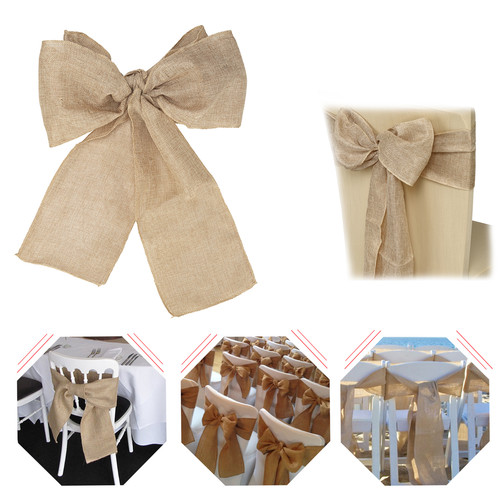 Chair cover bow sashes hessian - sashes,