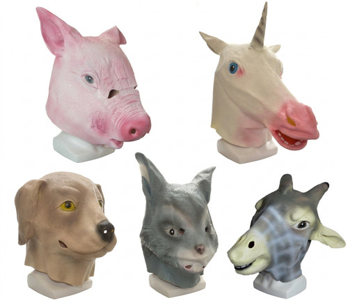 Animal head latex masks - animal,