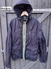 Nicholas Deakins Mens Black Hooded Windbreaker Jacket Mens Size Large Waterproof