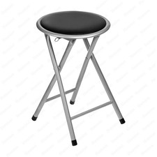 BLACK PADDED FOLDING STOOL