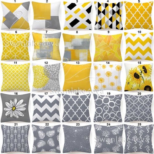 Yellow and grey geometric - yellow,