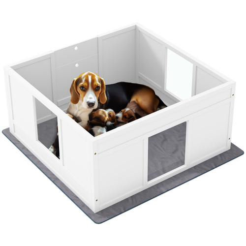 Dog whelping box with - with,