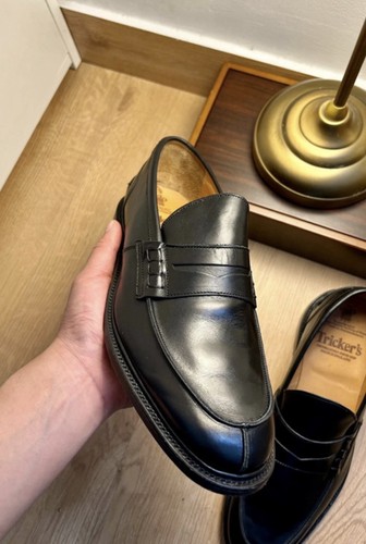 Tricker men black - black, leather