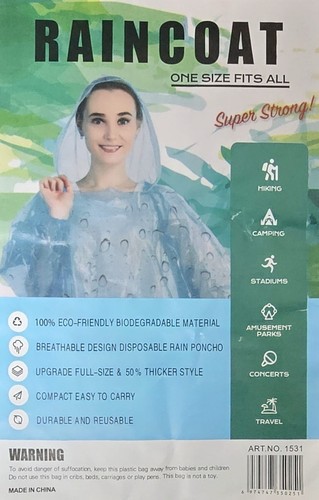 Waterproof rain poncho adult - waterproof,