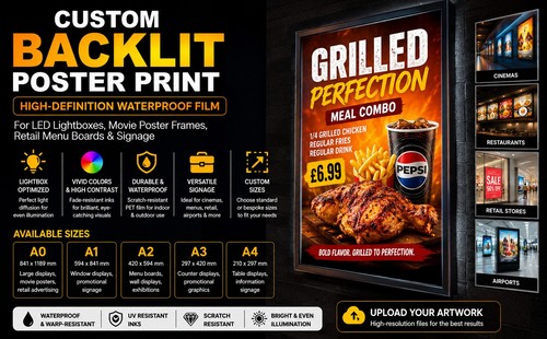 Backlit film poster printing - film,