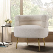 White Teddy Fabric Armchair