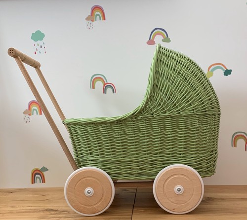 Green apple wicker doll - green,