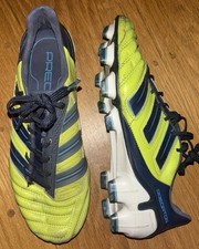 Adidas Predator Adipower Football Boots Slime Yellow Blue FG UK 6.5 Leather