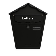 Wall Mounted Mailbox Steel Weatherproof Post Box Secure Lock And 2 Keys 