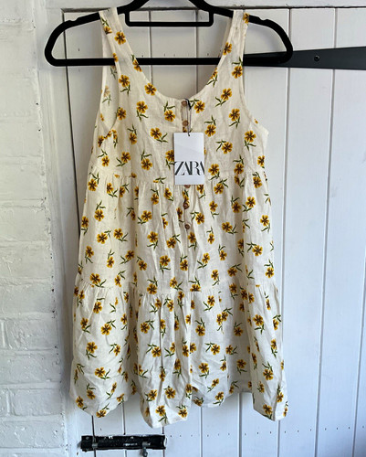 Zara white floral mini dress - white,