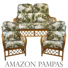 REPLACEMENT CUSHION COVERS FOR A 3 PIECE SUITE OF CANE CONSERVATORY FURNITURE