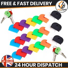 24 x RUBBER KEY CAPS Coloured Plastic Covers Top Cap Cover Tag Door Identifier