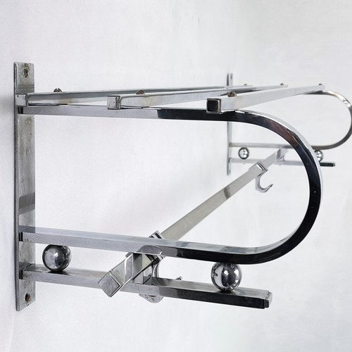 Chrome wall coat rack art - chrome,