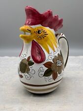POTTERY JUG IN THE SHAPE OF A HEN HANDMADE HAND PAINTED