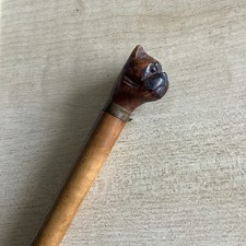 Black Forest Dog Wooden Glass Eyes Bronzed Collar Page Letter Opener Boxer Old