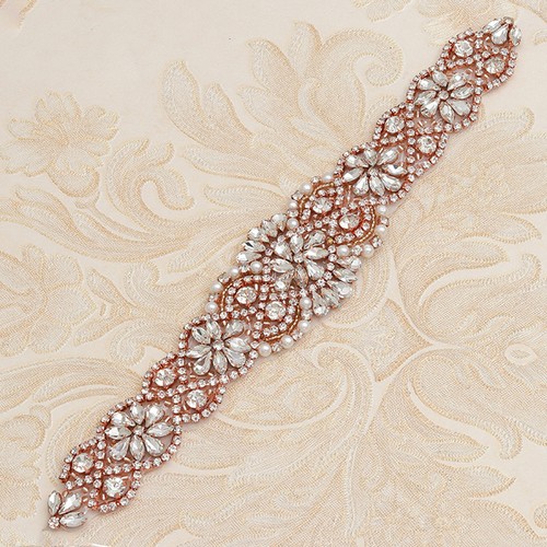 Rhinestone bridal belt sash - rhinestone,