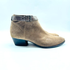 Aquatalia Ankle Boots Womens 11 Brown Tan Suede Heels Italy Casual Booties Shoes