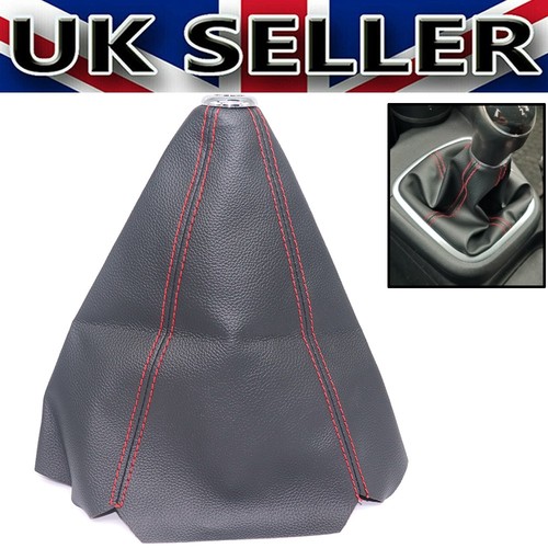 Red stitching gear stick knob - red,