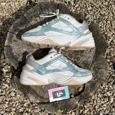 Premium Nike M2K Tekno White Leather Teal Blue UK4 EU37.5 CM23.5 US6.5