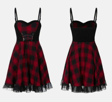 Punk Rave red tartan strappy