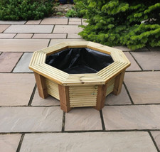 Handmade Raised Wooden Octagonal Garden Pond 80x80x31cm