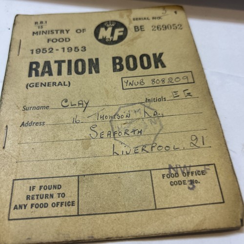 Original 1952 ration book - 1952-53,