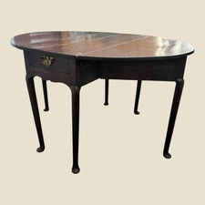 A Scarce Early Georgian Solid Oak Drop Leaf Gate Leg Dining Table 1740 Pad Foot