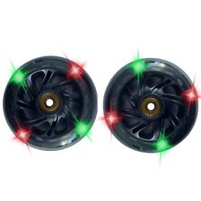 Light Up LED 100mm Stunt Scooter Wheels - Pair - New - Black/Red/Green