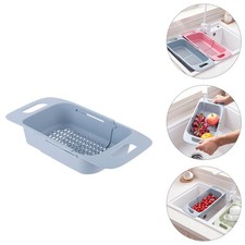 1pc Retractable Kitchen Drain Rack Multifunctional Fruit Basket Dish Rack