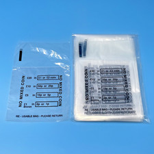 100 x Plastic COIN BAGS No Mixed Coins Retail MONEY BANK Denominated Bag. CHANGE