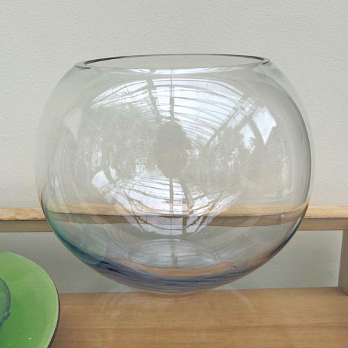 Unmarked clear glass round - unmarked,