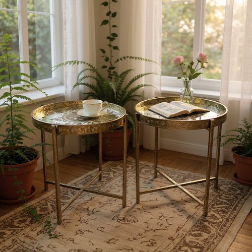 Set oval silver gold mirror - set,