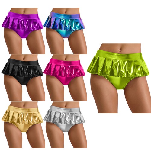 Women metallic mini skirt - metallic,
