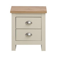 Bedside Table Cabinet Side End Table Nightstand Storage Organizer Stand Cream