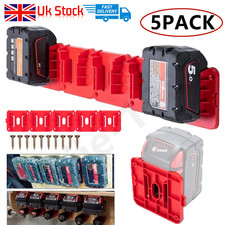 5Pack Battery Holder for Milwaukee M18 18V Batteries Wall Mount Battery Storage