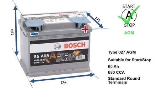 Bosch battery s5a05 - battery,